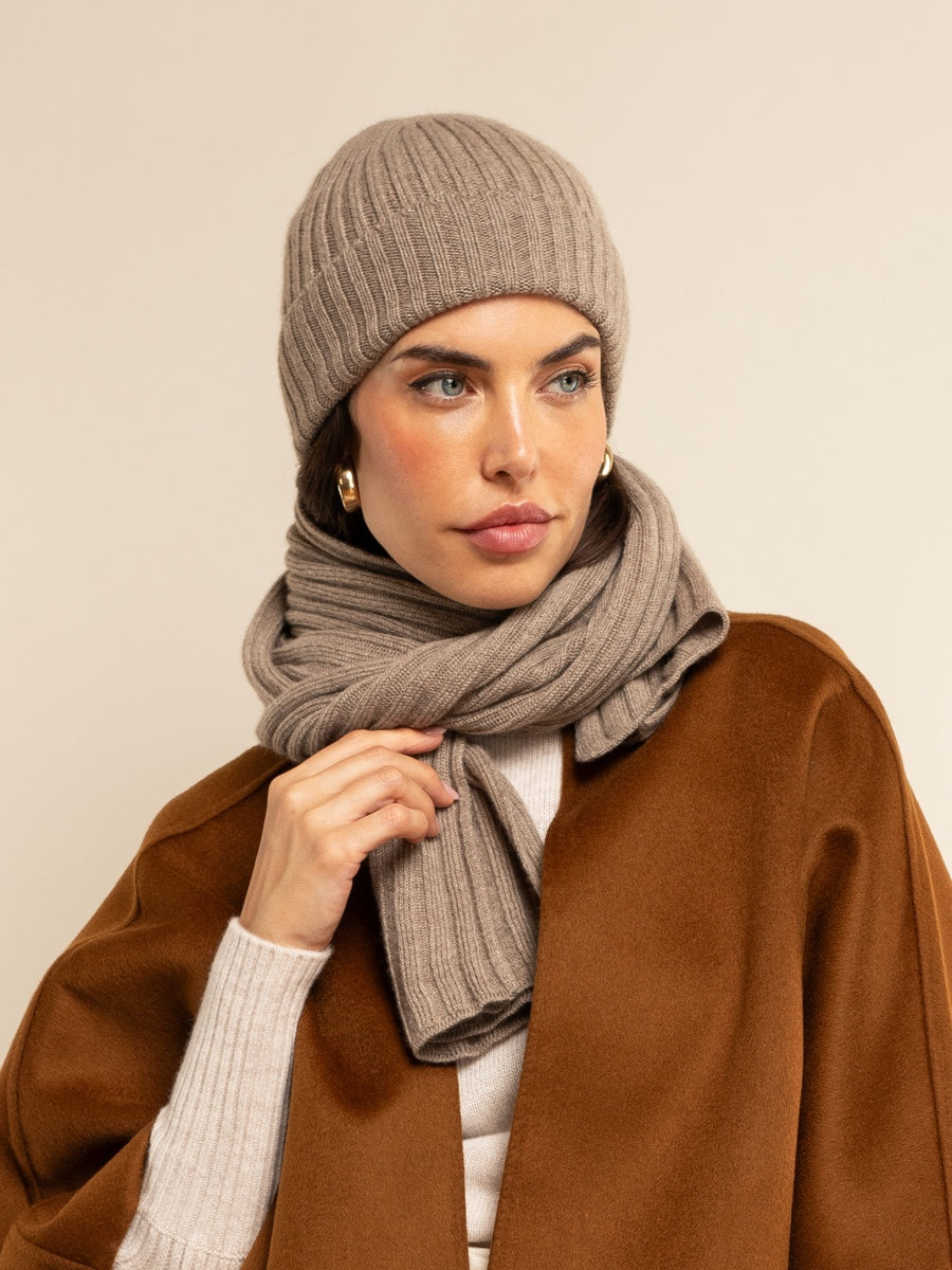 Milano Cashmere Beanie – Brown