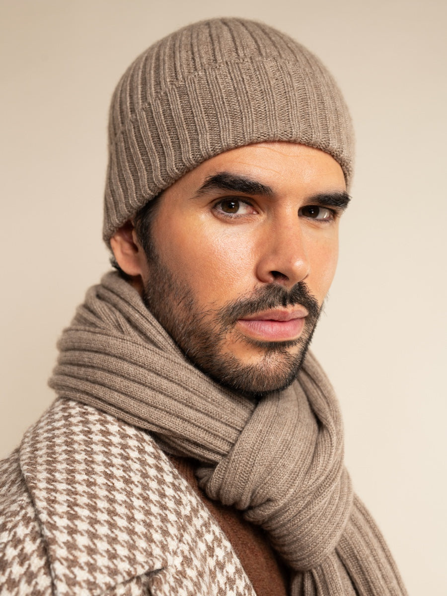 Milano Cashmere Beanie – Brown