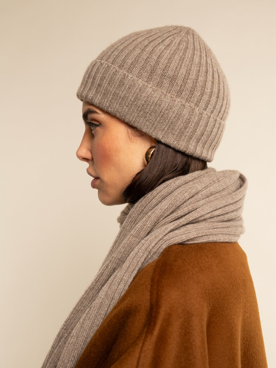 Milano Cashmere Beanie – Brown