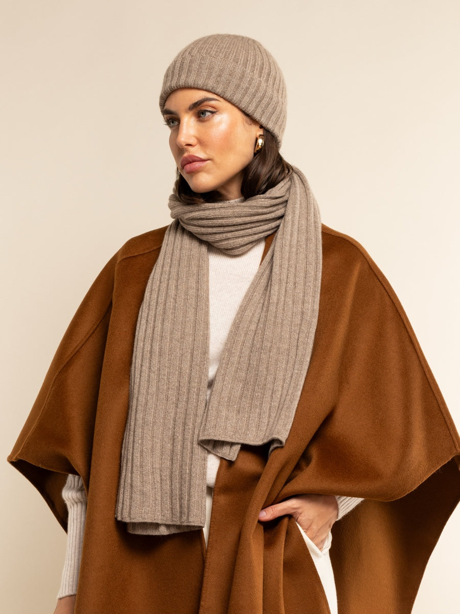 Milano Cashmere Beanie – Brown