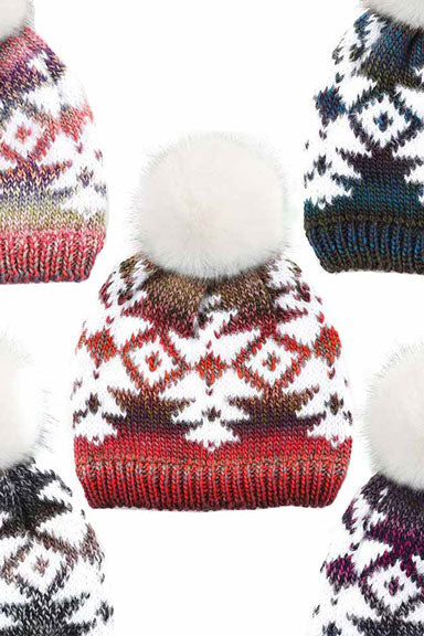 Aztec Multi-Yarn Beanie