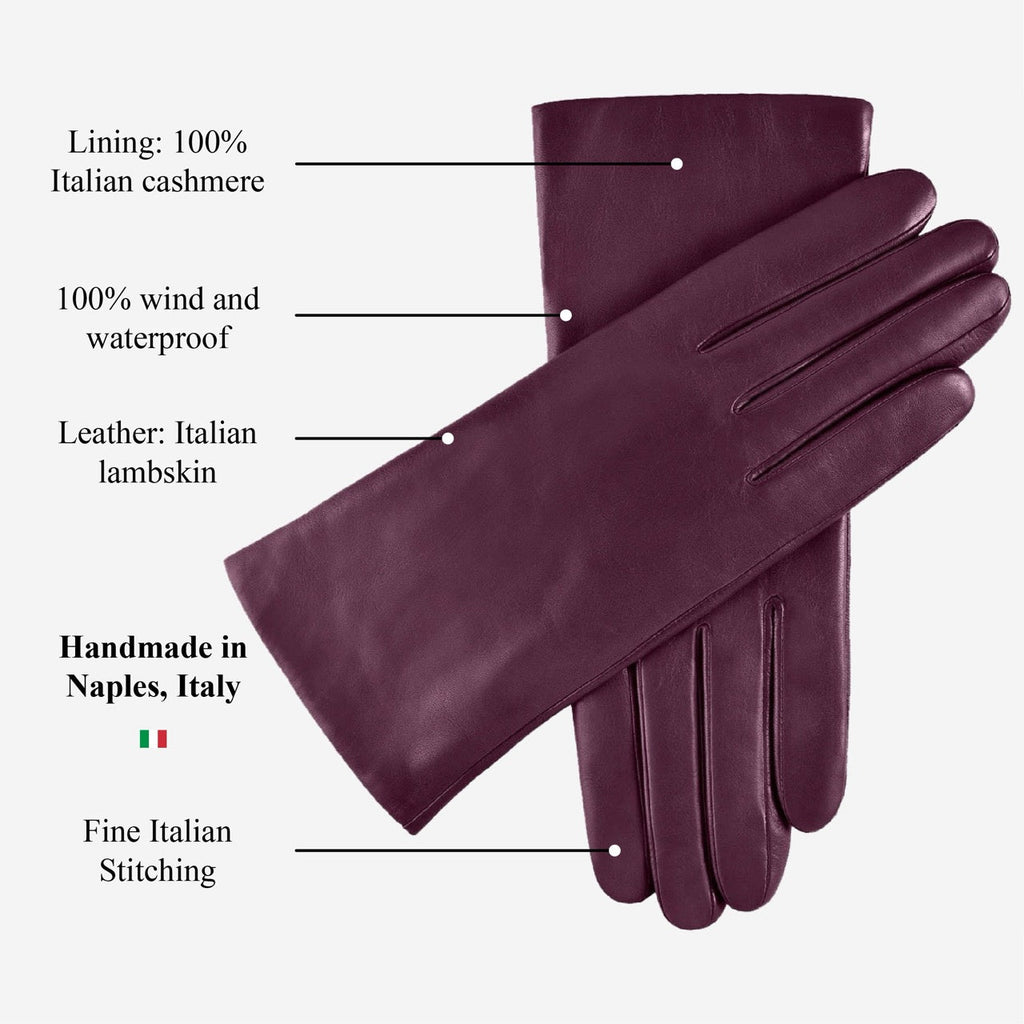 Isabella Leather Gloves – Eggplant