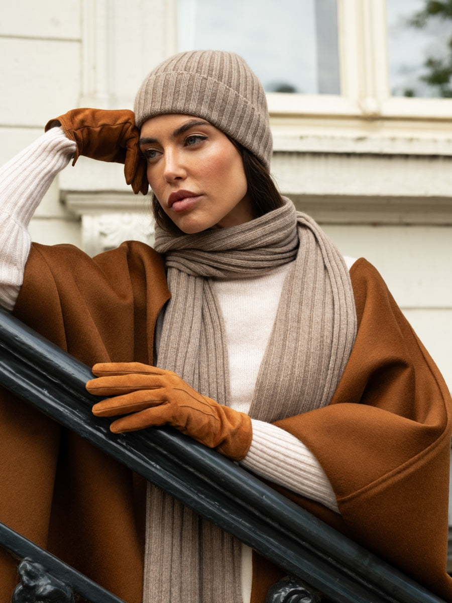 Milano Cashmere Beanie – Brown