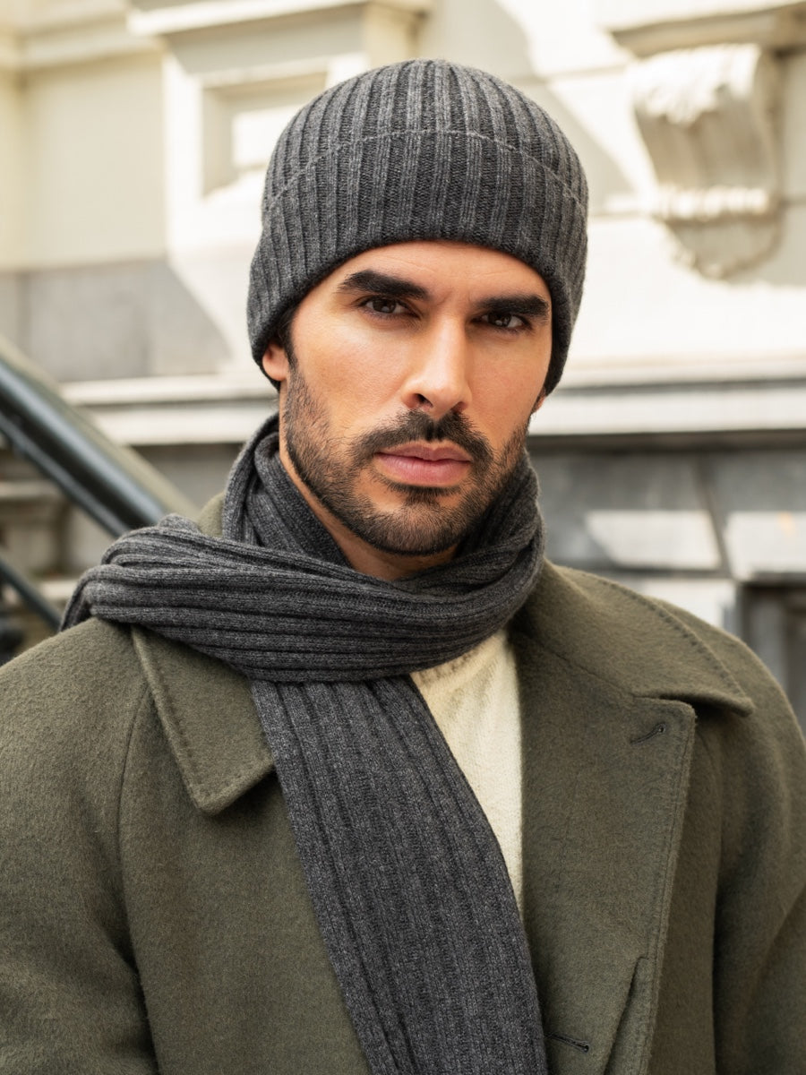 Napoli Cashmere Scarf – Dark Grey