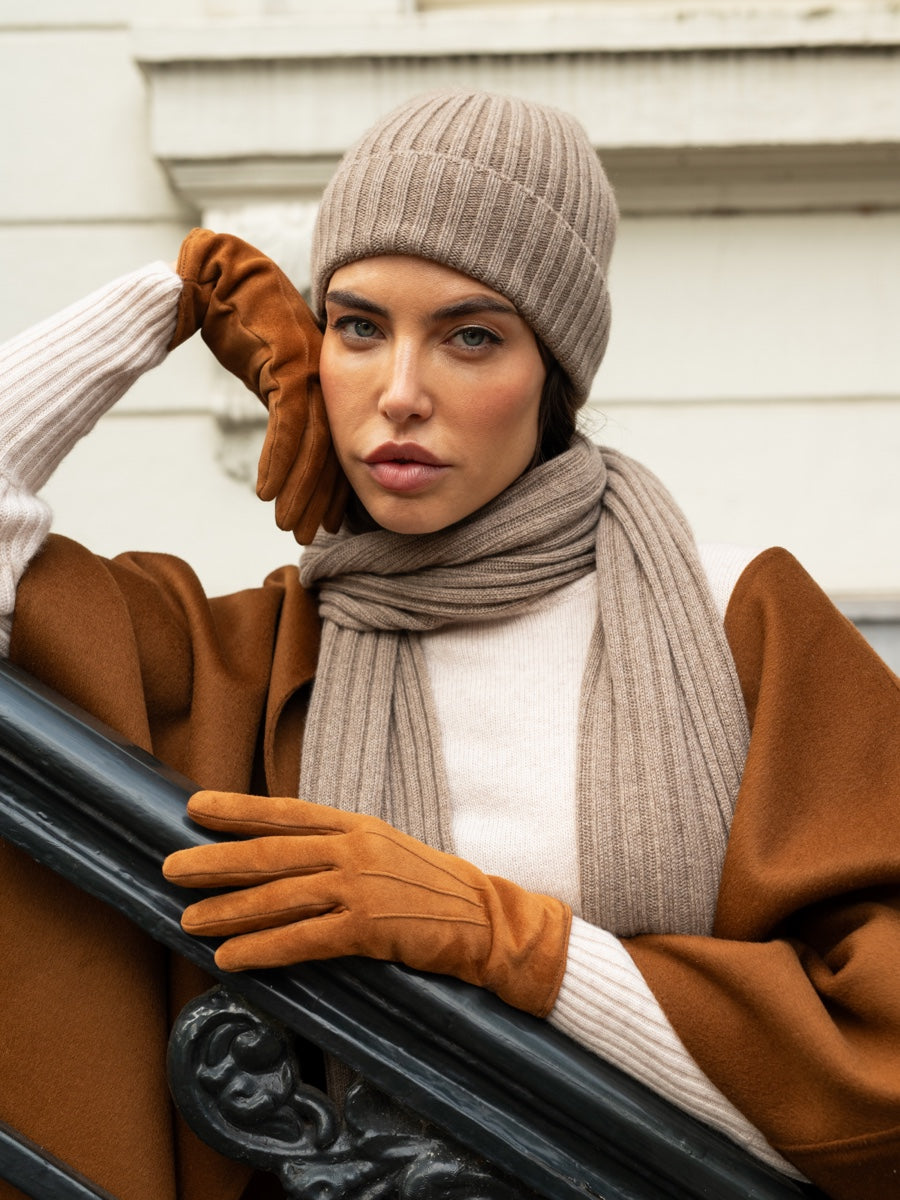 Milano Cashmere Beanie – Brown