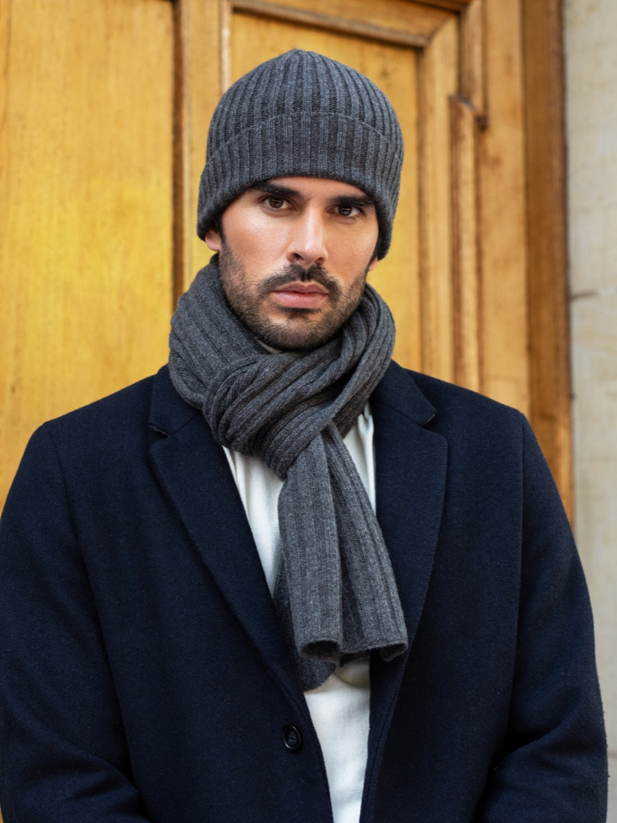 Napoli Cashmere Scarf – Dark Grey
