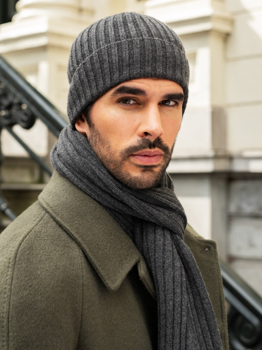 Napoli Cashmere Scarf – Dark Grey