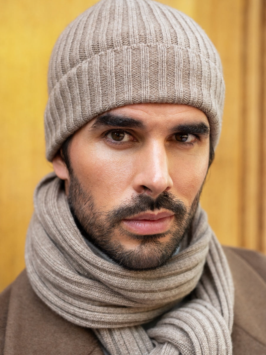 Milano Cashmere Beanie – Brown