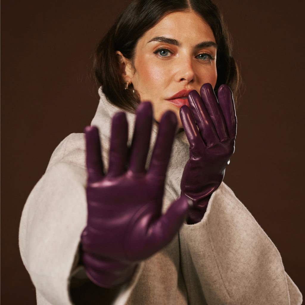 Isabella Leather Gloves – Eggplant