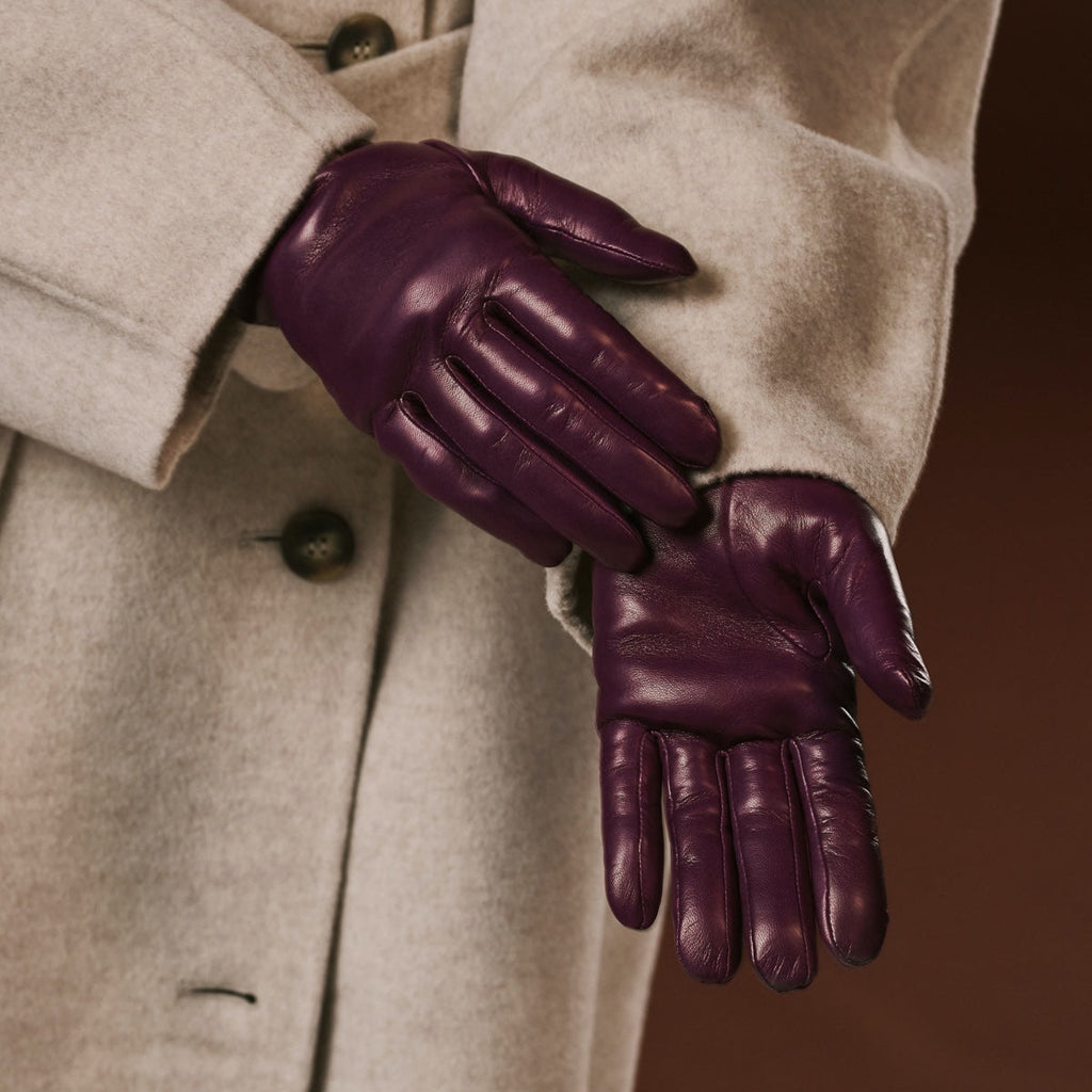 Isabella Leather Gloves – Eggplant