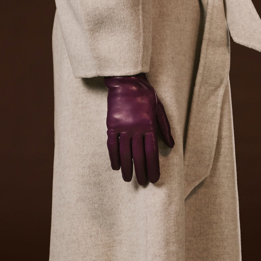 Isabella Leather Gloves – Eggplant