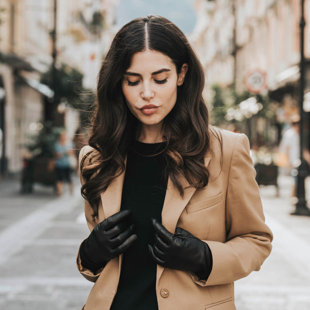 Isabella Leather Gloves – Black