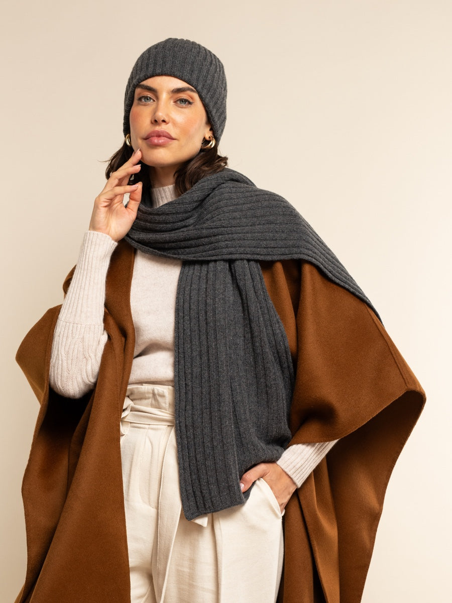 Napoli Cashmere Scarf – Dark Grey