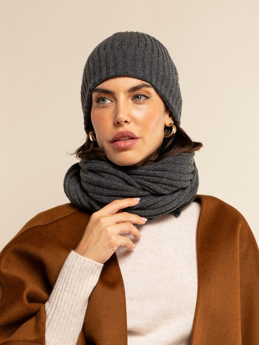 Napoli Cashmere Scarf – Dark Grey
