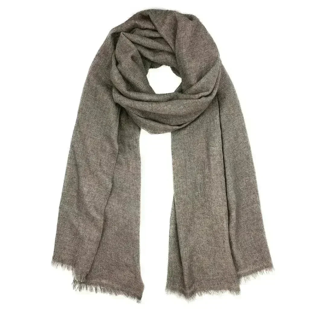 Espresso Handloomed Cashmere Scarf
