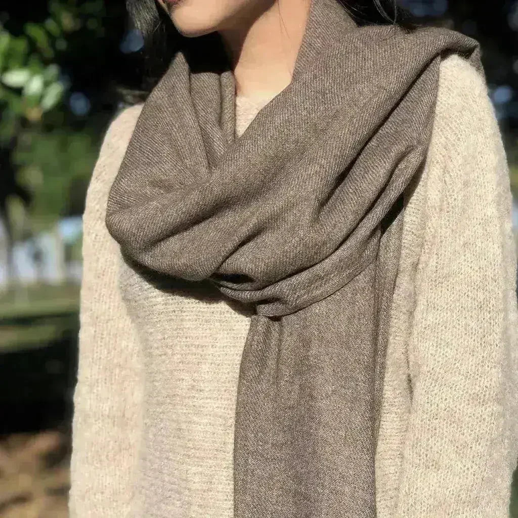 Espresso Handloomed Cashmere Scarf